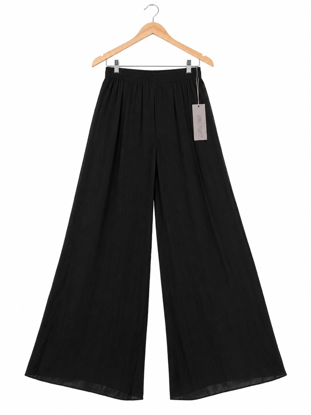 NWT Jennifer Lopez Washerball Palazzo Pants Black Size Small Wide Leg